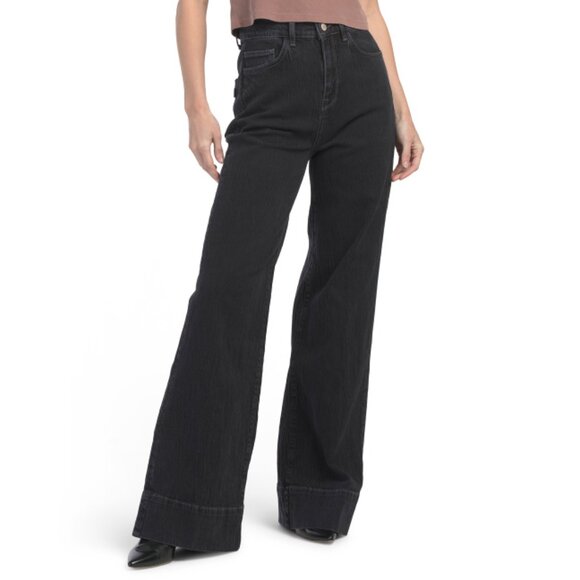 TRIARCHY Black Onassis V High Rise Wide Leg Jeans - Picture 1 of 2